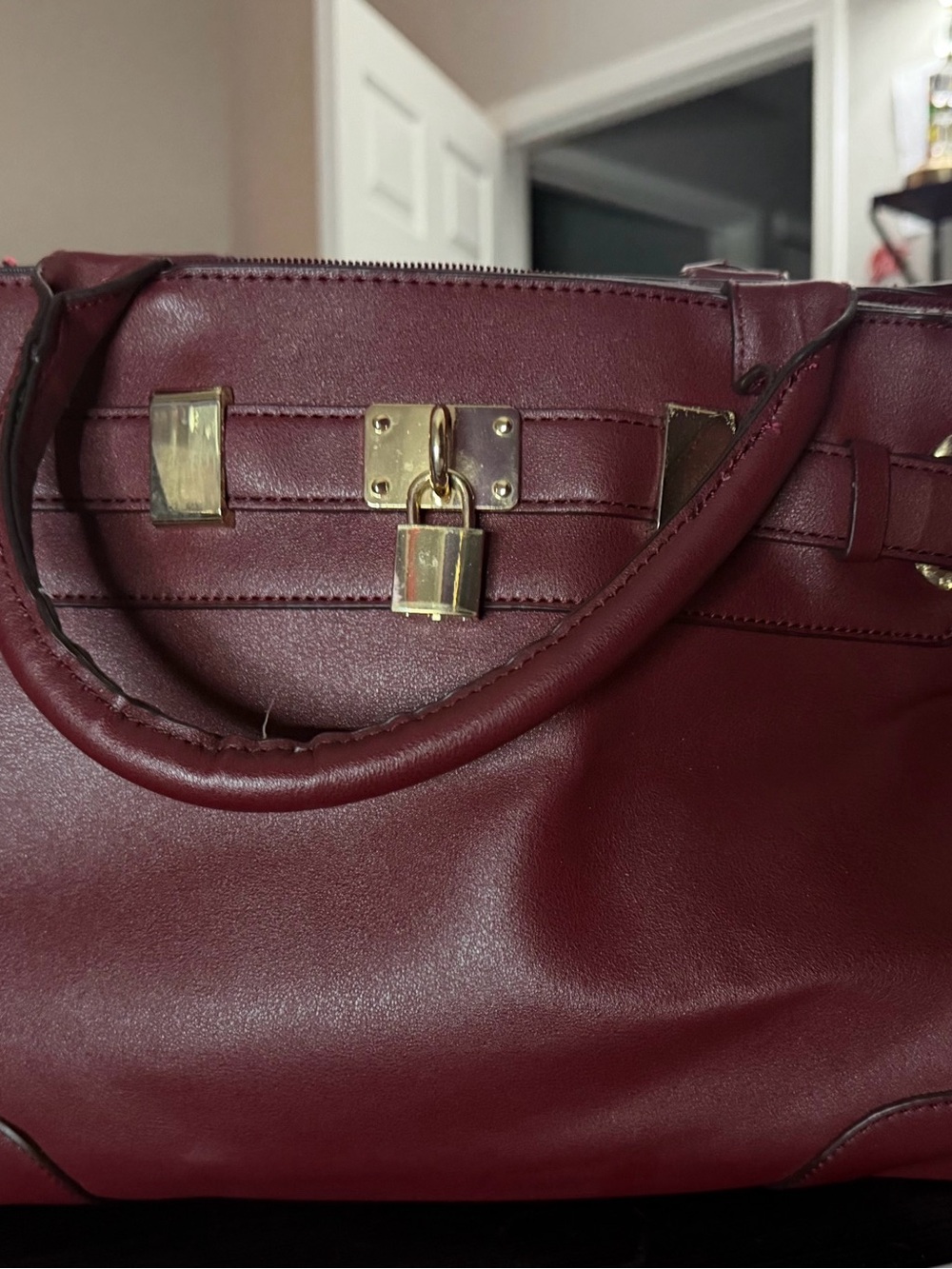 JustFab Burgundy Faux Leather Purse